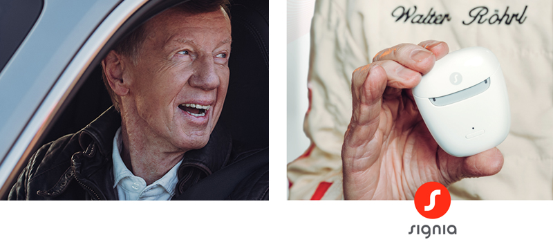 Walter Röhrl trägt Signia AX Walter Röhrl